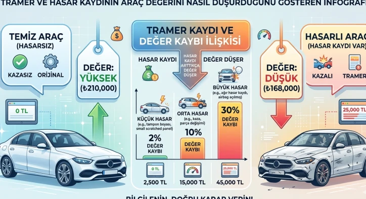 Tramer/Hasar Kaydı Araç Değerini Ne Kadar Düşürür?