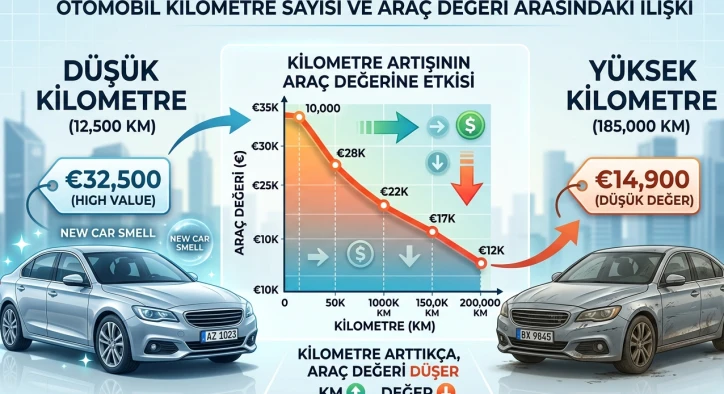 KM Düşürme Araç Değerini Nasıl Etkiler? (Değer Kaybı Hesabı Mantığı)